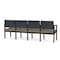 Lesro Lenox Wood 4 Seat Tandem Seating Wood Frame, Mocha, RS Night Sky Back, MD Farro Seat LW4103 - alternate 3